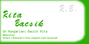 rita bacsik business card